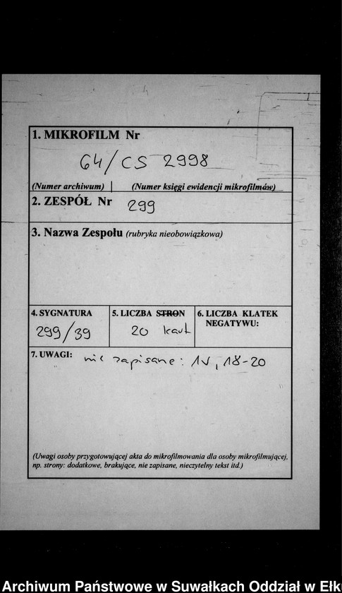 image.from.unit.number "Geburts-Neben-Register des Preussischen Standes-Amtes Gr. Strengeln Kreis Angerburg"