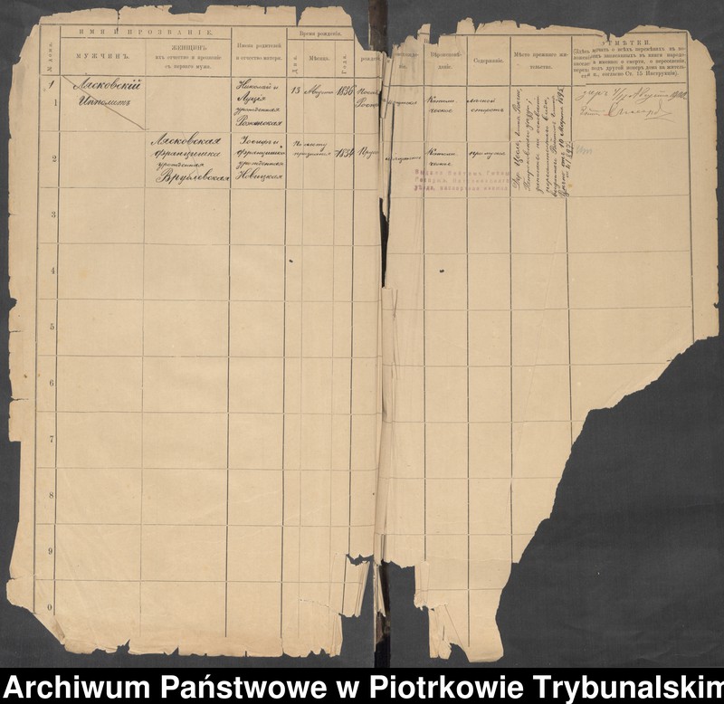 Obraz 11 z jednostki "Kniga postoânnago narodonaseleniâ der. Ignacov˝, Aleksandropol´ [Ignaców, Pieńki]"