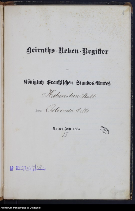 image.from.unit.number "Heiraths-Neben-Register Nr 1 - 22"