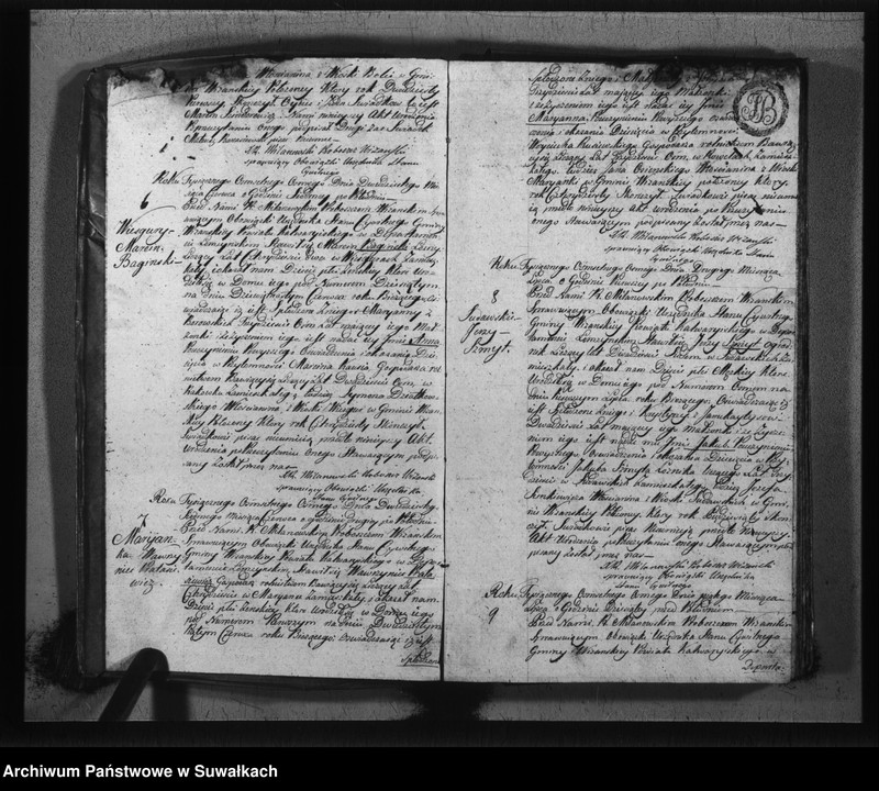 image.from.unit.number "Księga do zapisywania aktów cywilnych urodzenia gminy wiżajńskiey, departamentu łomżyńskiego, powiatu kalwaryjskiego"