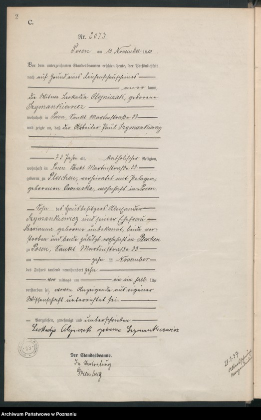 Obraz 3 z jednostki "Księga miejscowa zgonów tom V [Rejestr główny zgonów]"