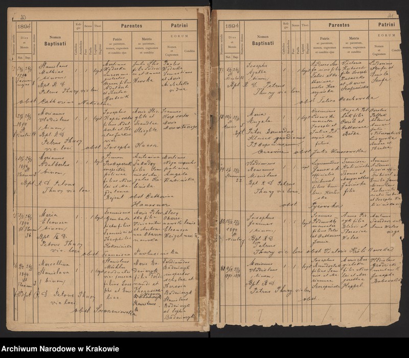 Obraz 14 z jednostki "Wtoropisy Ksiąg urodzonych par. N. P. Marii z lat 1890-1894"