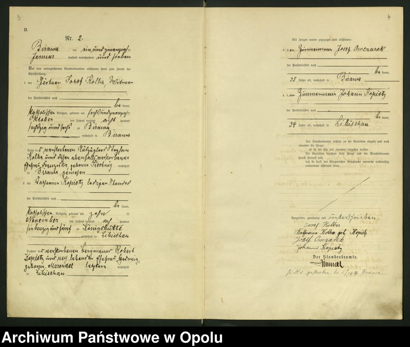 image.from.unit.number "Urząd Stanu Cywilnego Bierawa Księga małżeństw rok 1907-09"