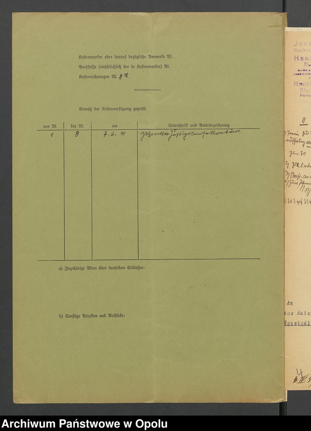 image.from.unit.number "Verfügung von Todes wegen des Kunstmalers Josef Hanel und seiner Ehefrau Maria geb.[orene] Westermayer in Wiese grfl zuletzt wohnhaft in Wiese grfl Haus No 11"