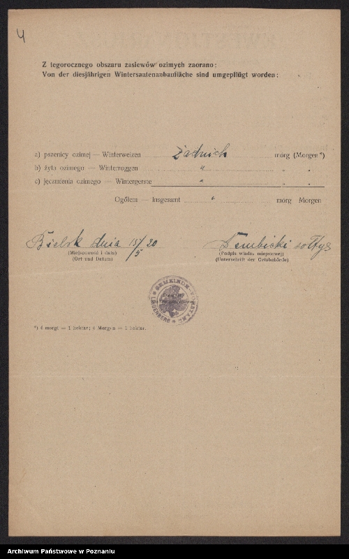 Obraz 6 z jednostki "[Kwestionariusze dotyczące obszaru ozimin zaoranych, powiat gniewski]"