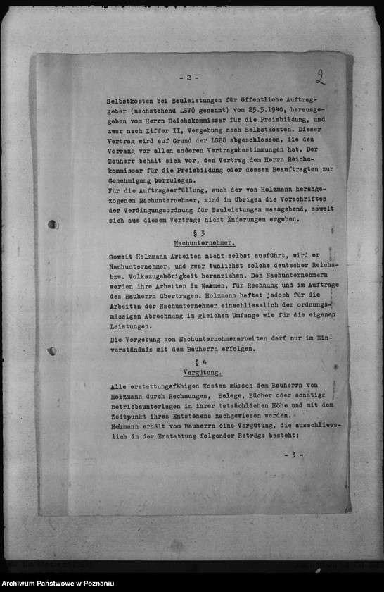 Obraz 5 z jednostki "Umbau - Deutsches Schloss in Posen. Selbstkostenvertrag"