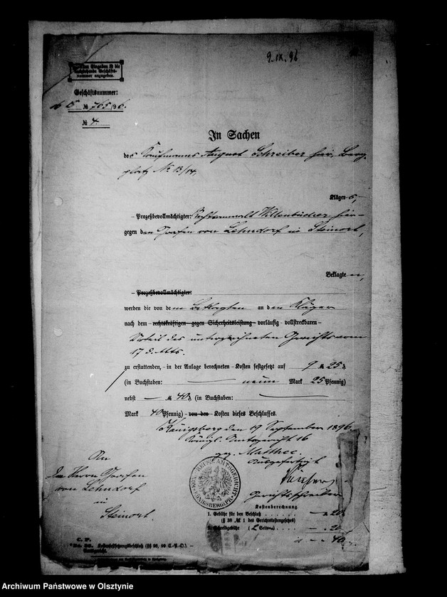 image.from.unit.number "/Wechselprozesssachen gegen den in Konkurs verfallen Gfen Carl Meinhard Lehndorff/."
