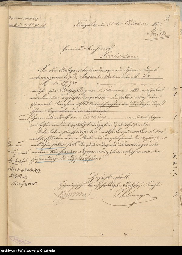 image.from.unit.number "Beläge zur Rechnung der Kirchenkasse Seehesten"