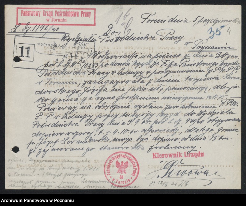 Obraz 6 z jednostki "[Sprawy osobowe urzędu Pośrednictwa Pracy w Chełmży]"