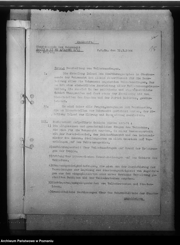 Obraz 19 z jednostki "Zarządzenia w sprawie zmiany kategorii Volksdeutschów, uproszczenia postępowania i informowania w zakresie zmian w sprawach listy narodowej"