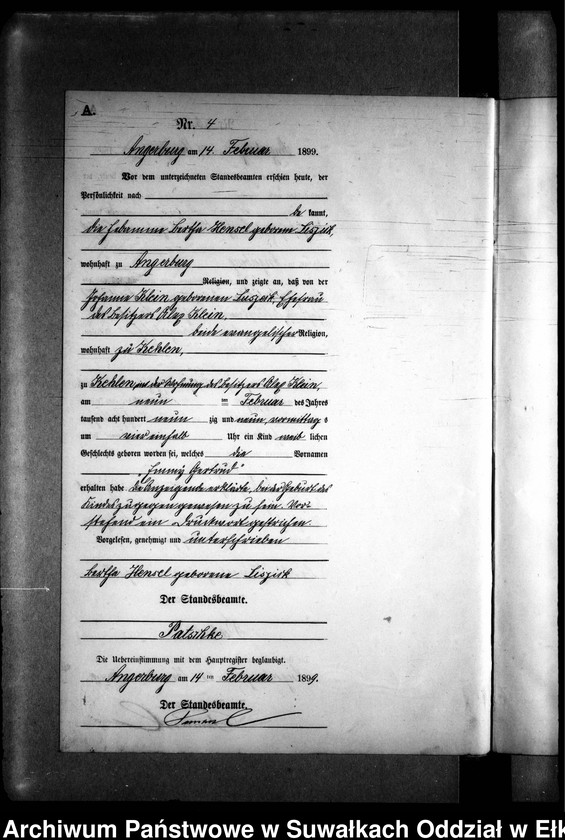 image.from.unit.number "Geburts-Neben-Register des Preussischen Standes-Amtes Kehlen Kreis Angerburg"