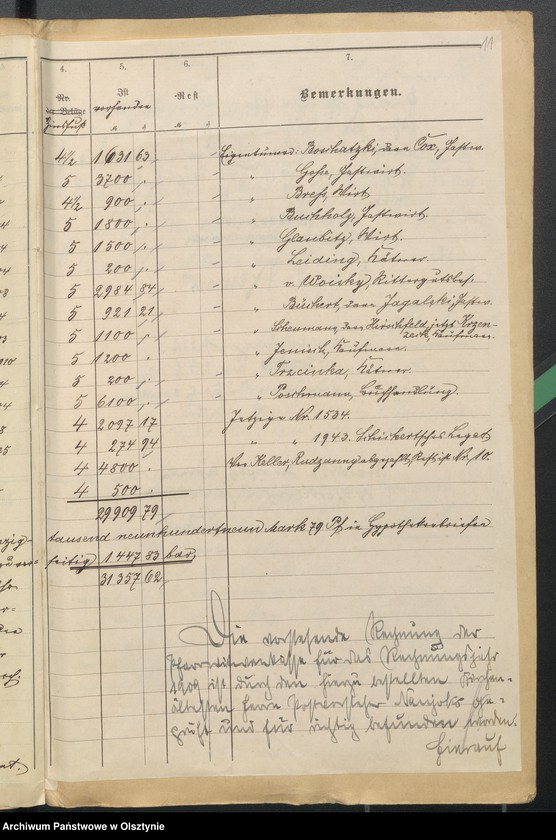 image.from.unit.number "Rehnung der Pfarrerwitwenkasse in Sorquitten"