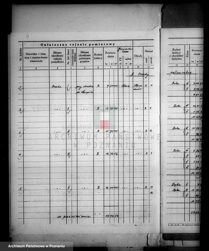Obraz 8 z jednostki "Ostateczny rejestr pomiarowy majątku Stare powiatu wyrzyskiego"