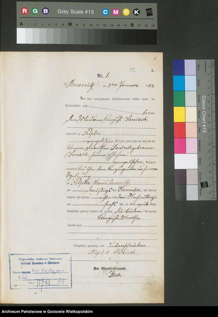 Obraz z jednostki "Geburts Register"