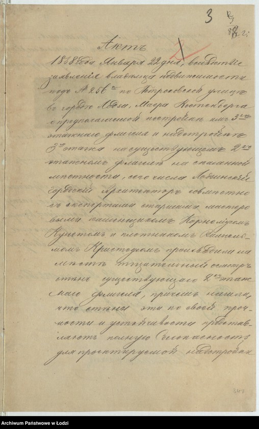 image.from.unit.number "O postrojkě Maerom˝ Kestenberg˝, kamen[nago] 3h˝ êtažnago žilago s˝ othožimi městami fligelâ i nadstrojku kamen[nago] 3go êtaža na suŝestvuûŝem˝ kamen[nom] 2h˝ êtaž[nom] žilom˝ fligelě , pod˝ No 256a po Petrokovskoj ul[ice] v˝ g[orode] Lodzi"