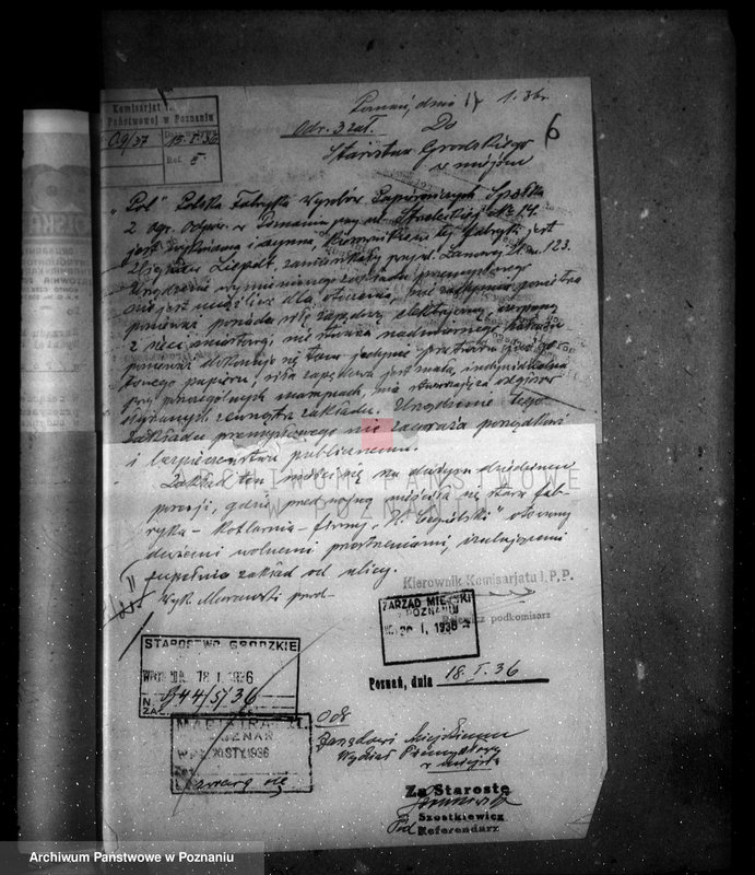Obraz 10 z jednostki "Zatwierdzenie zakładu przemysłowego /fabryki wyrobów papierniczych firmy "Pol" w Poznaniu"