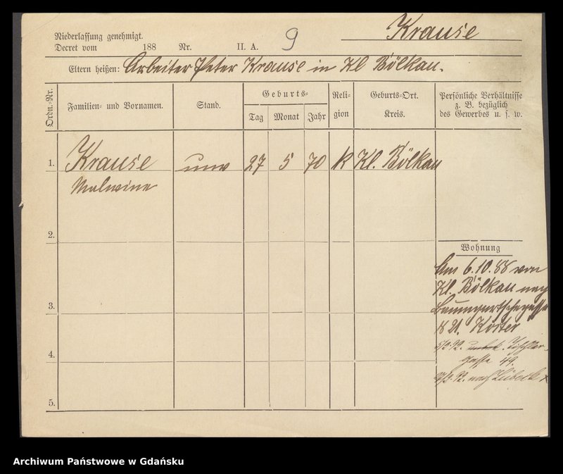 image.from.unit.number "Karty meldunkowe: Krause Magdalena - Krause Minna"