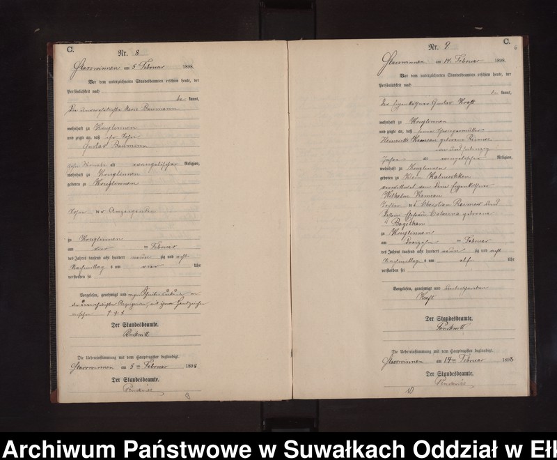 image.from.unit.number "Sterbe-Neben-Register des Preussischen Standes-Amtes Stasswinnen Kreis Lötzen"