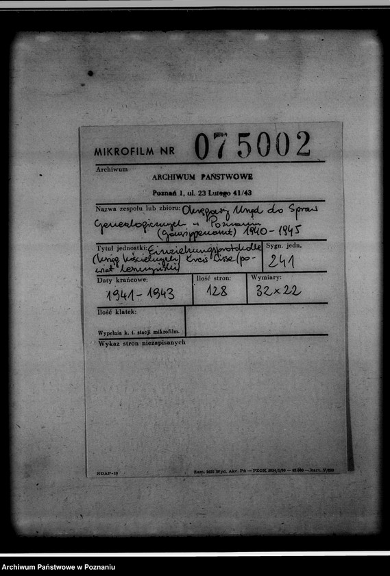 Obraz 2 z jednostki "Einziehungsprotokolle [ksiąg kościelnych] Kreis Lissa [powiat leszczyński]"