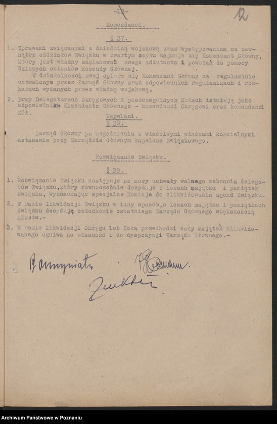 Obraz 16 z jednostki "Statut Związku i jego zmiany."