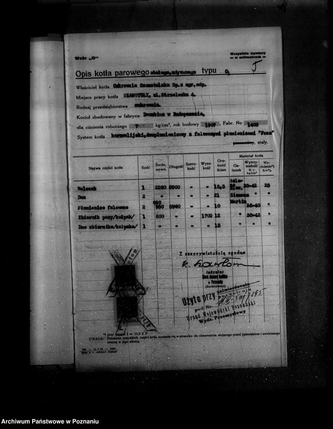 Obraz 9 z jednostki "Cukrownia w Szamotułach Spółka z o. o. nr woj. kotła 7295"