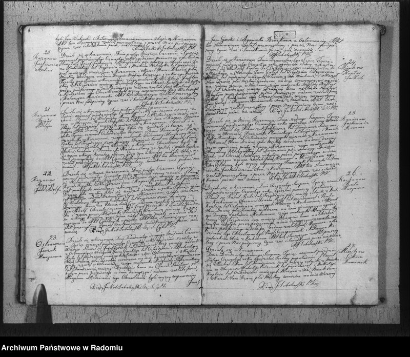 Obraz 9 z jednostki "Duplikat urodzonych, zaślubionych i zmarłych parafii Kazanów na rok 1854"