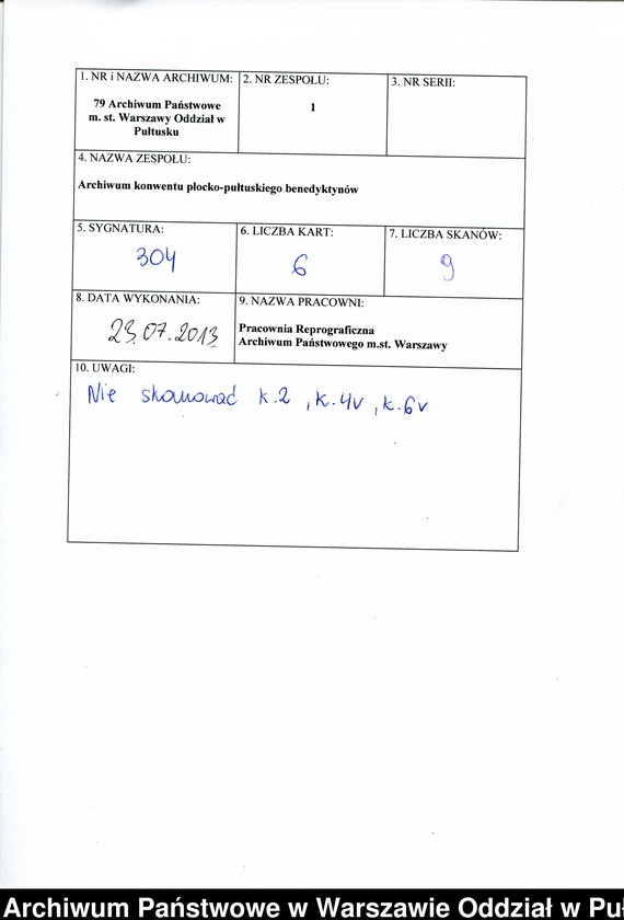 image.from.unit.number "Ekstrakt z ks. gr. płockich manifestacji konwentu z 1706 r., stwierdzającej, że wszystkie dokumenty znajdujące się w klasztorze płockim spłonęły 9 grudnia 1705 r. spalone przez wojska moskiewskie"