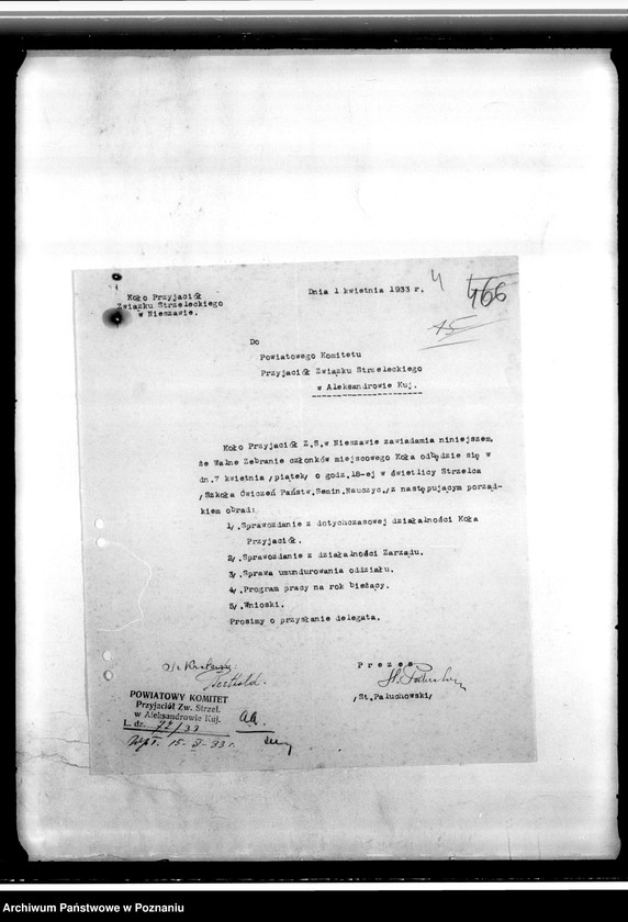 Obraz 8 z jednostki "Okólniki, zarządzenia, protokoły, rozkazy, sprawozdania, korespondencja, Komendy Powiatowe w Międzychodzie, Koninie i Wolsztynie"