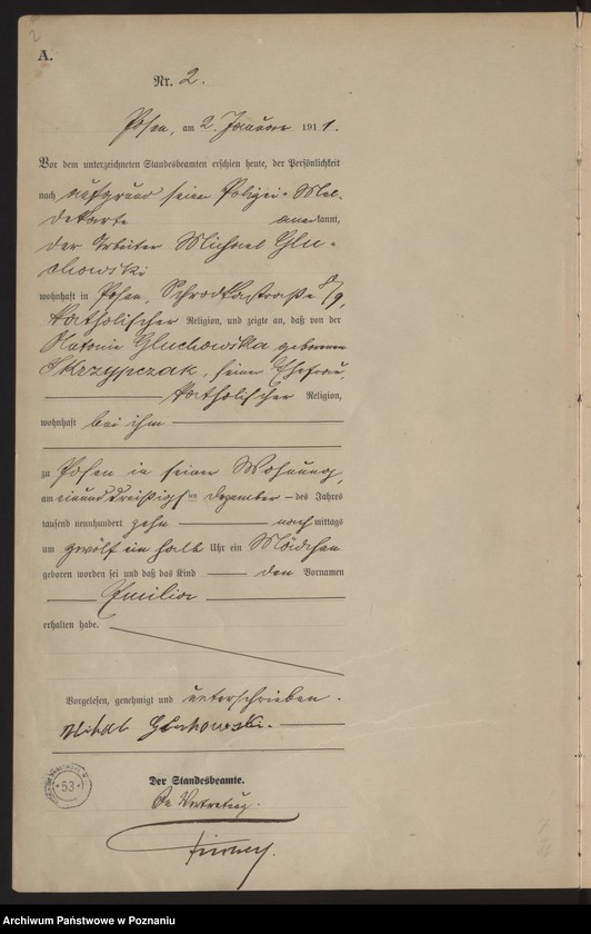 Obraz 3 z jednostki "Księga miejscowa urodzeń tom I [Rejestr główny urodzeń]"