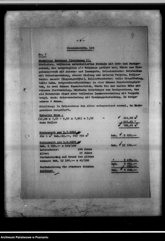 Obraz 12 z jednostki "Gauerziehungsheim Posen. Hauptgelände. Schätzungsbericht."