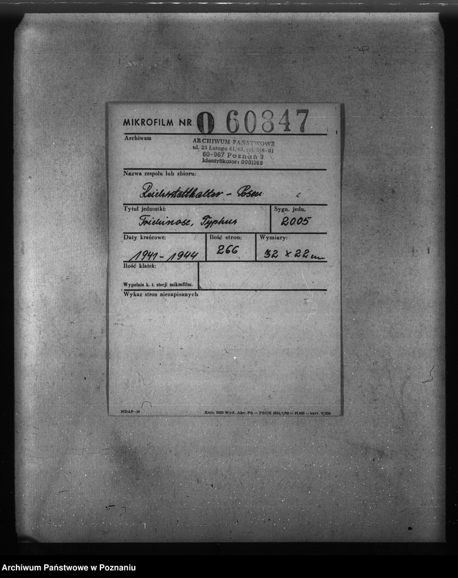 Obraz 2 z jednostki "Trichinose, Typhus"