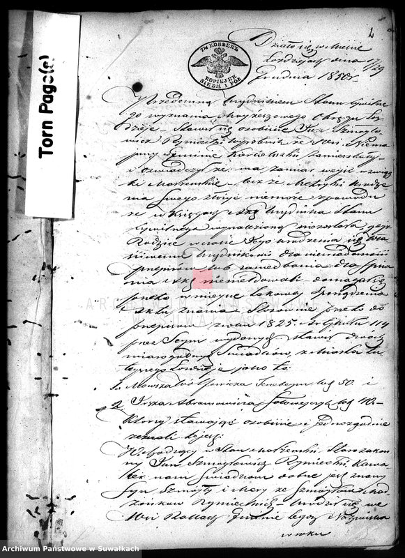 image.from.unit.number "Dowody Zawartych Małżeństw Starozakonnych w Okręgu Łoździeje w roku 1851"