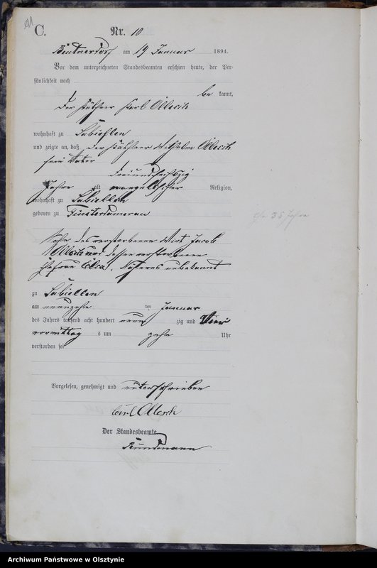 image.from.unit.number "Sterbe-Haupt-Register Nr 1 - 190"