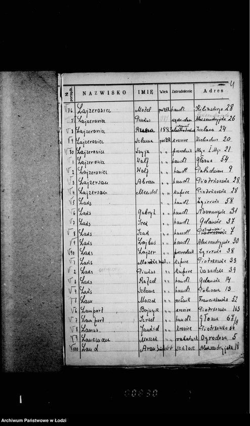 Obraz 9 z jednostki "Lista wyborców Gminy Wyznaniowej Żydowskiej w Łodzi 1924 r. lit. L"