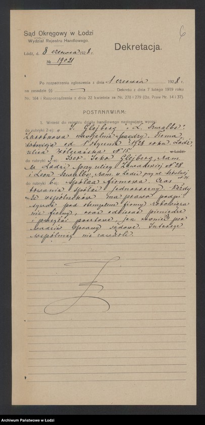 Obraz 8 z jednostki "Iser Icko Gleiberg Leon Szwalbe – zarobkowa nawijalnia przędzy"