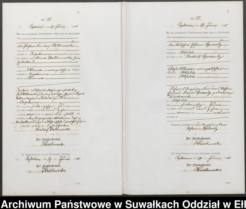 image.from.unit.number "C 2. Sterbe=Register (Neben=Register) Standesamt Rydzewen"