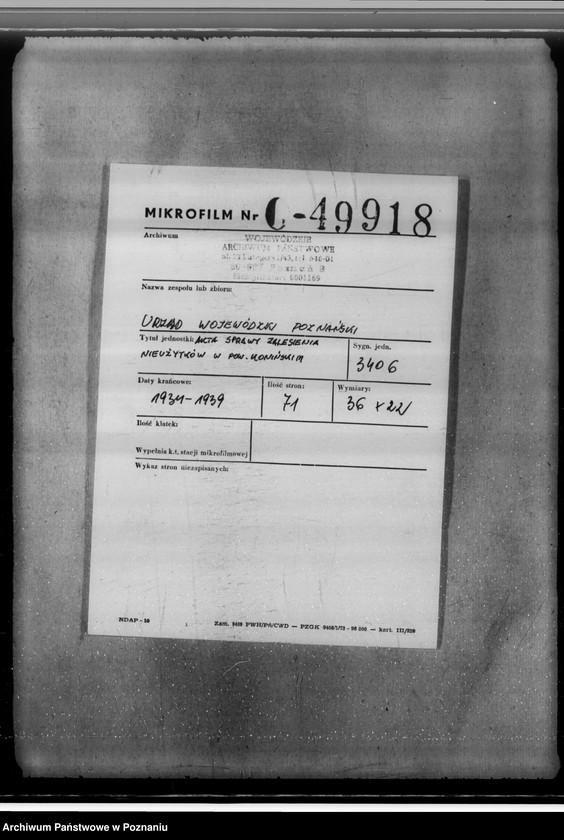 Obraz 2 z jednostki "Akta sprawy zalesienia nieużytków w powiecie konińskim"