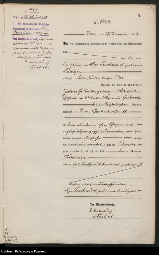 Obraz 15 z jednostki "Księga miejscowa urodzeń tom IV [Rejestr główny urodzeń]"