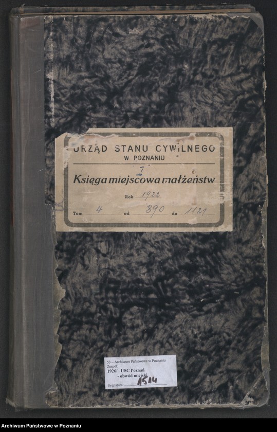 Obraz 2 z jednostki "Księga miejscowa małżeństw tom IV [Rejestr główny małżeństw]"