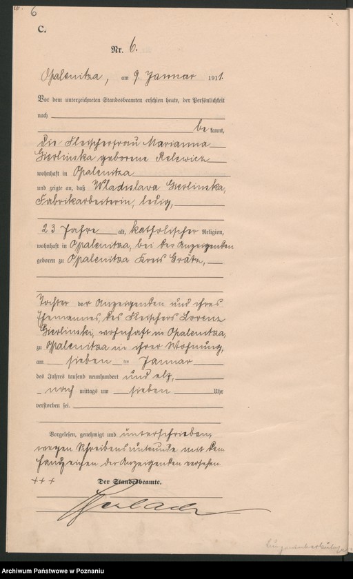 Obraz 9 z jednostki "Sterbe-Haupt-Register"