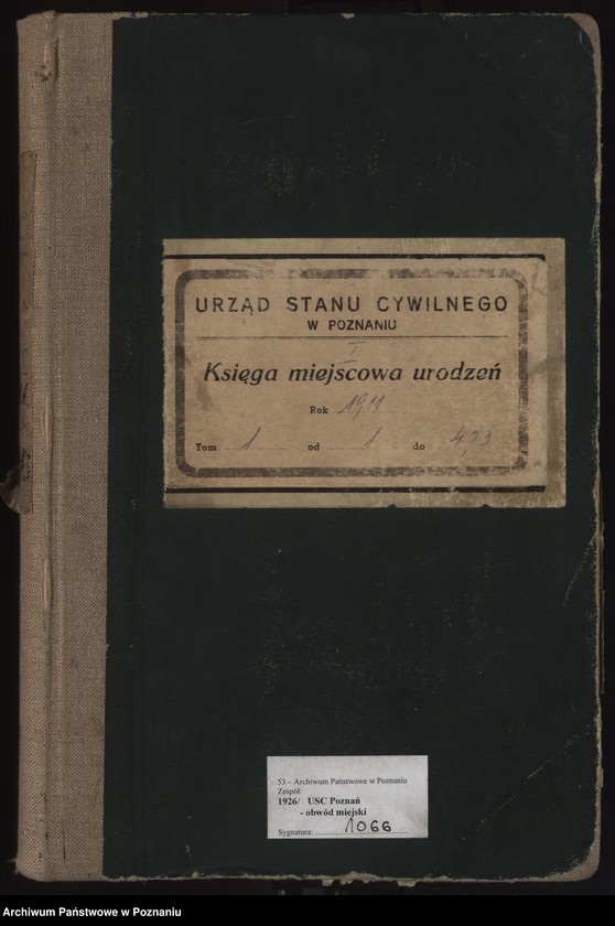 Obraz 1 z jednostki "Księga miejscowa urodzeń tom I [Rejestr główny urodzeń]"