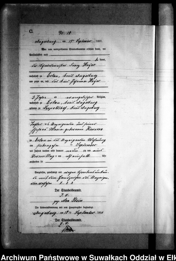 image.from.unit.number "Sterbe-Neben-Register des Preussischen Standes-Amtes Kehlen Kreis Angerburg"