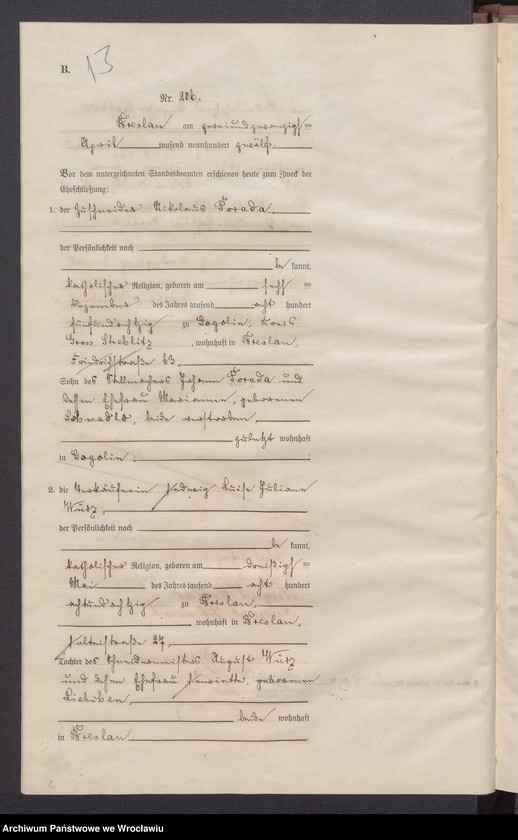 image.from.unit.number "Heirats-Haupt-Register Breslau IV 1912 Band 2"