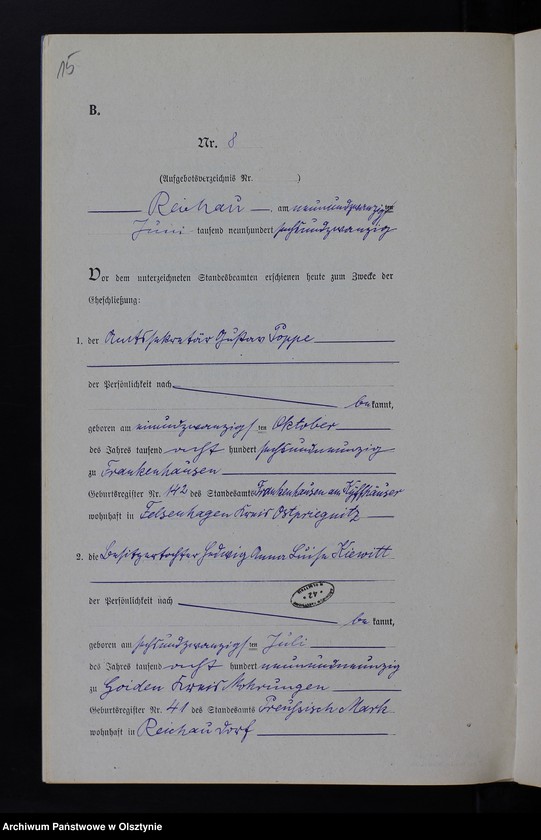 image.from.unit.number "Heirats-Neben-Register Nr 1 - 26"