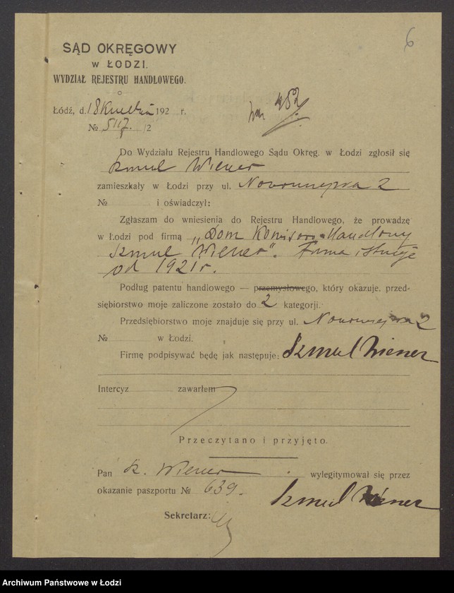 Obraz 8 z jednostki "Szmul Wiener- Dom Komisowo-Handlowy"