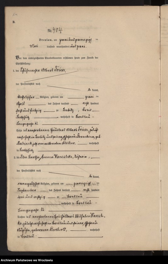 image.from.unit.number "Heiraths-Haupt-Register Breslau I 1902 Band 3"