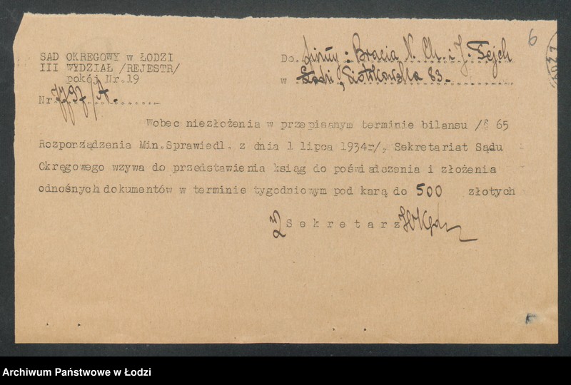 Obraz 8 z jednostki "Bracia N.Ch. I J.Teich- handel przędzą"