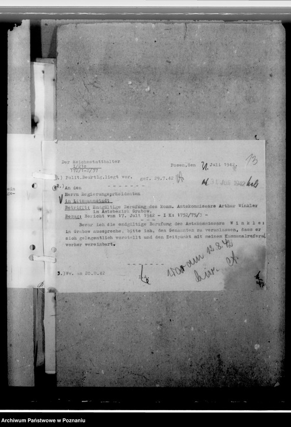 Obraz 17 z jednostki "Winkler, Artur - komisarz obwodowy"