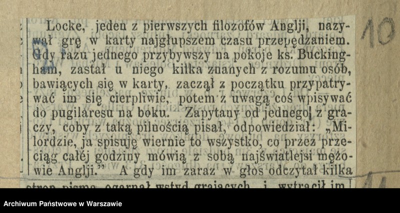 Obraz 13 z kolekcji "Karciane rozgrywki warszawskie"