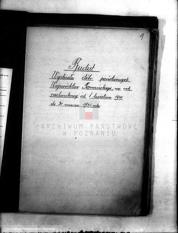image.from.unit.number "Budżet Wydziału Dóbr Państwowych Województwa Poznańskiego na rok 1920"